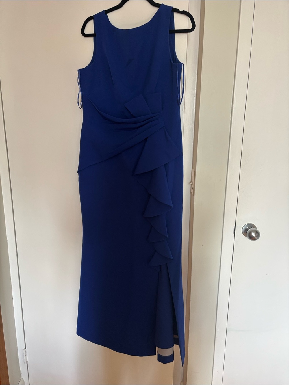 Eliza J Royal Blue Sleeveless Cascading Ruffle- Maxi Dress - Picture 3 of 7